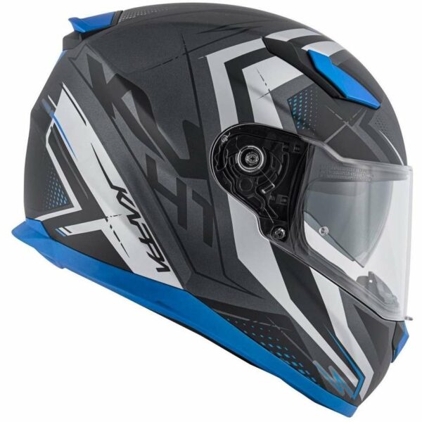 Casco Moto Integrale Kappa KV-41 Dallas Simple Nero/Blu/Opaco
