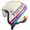 Casco Moto Jet Premier VINTAGE BTR 12 BM Bianco Blu Rosso Opaco