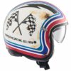 Casco Moto Jet Premier VINTAGE BTR 12 BM Bianco Blu Rosso Opaco