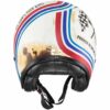 Casco Moto Jet Premier VINTAGE BTR 12 BM Bianco Blu Rosso Opaco