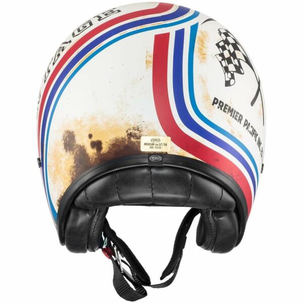 Casco Moto Jet Premier VINTAGE BTR 12 BM Bianco Blu Rosso Opaco