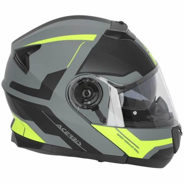 Casco Moto Modulare Acerbis Doppia Visiera SEREL 22.06 Nero Giallo Fluo