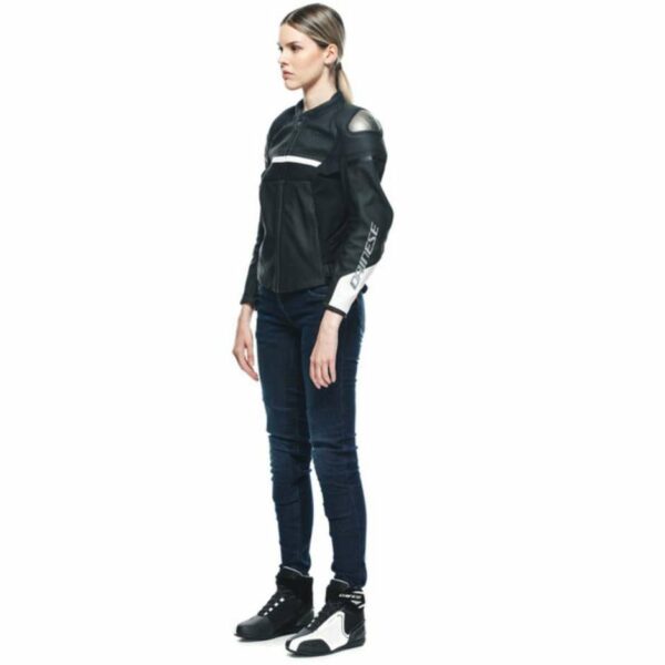 Giacca Moto Donna in Pelle Dainese RAPIDA LADY Nero/Bianco