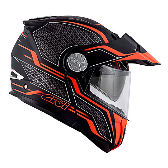 Casco Moto Modulare P/J Givi X.33 CANYON Layers Nero Opaco Arancio