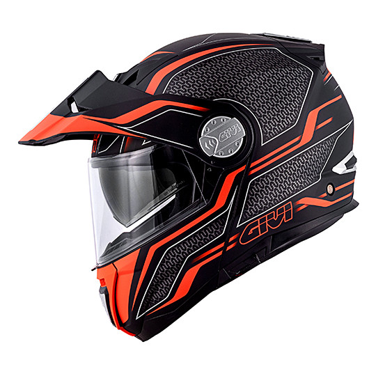 Casco Moto Modulare P/J Givi X.33 CANYON Layers Nero Opaco Arancio