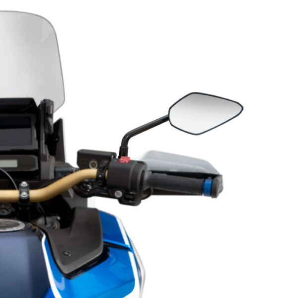 Coppia Specchi Retrovisori Moto BARRACUDA A-Version Inserto Nero