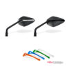 Coppia Specchi Retrovisori Moto BARRACUDA A-Version Inserto Nero