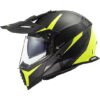 Casco Cross Enduro Off Road Moto Ls2 MX436 PIONEER EVO Router Nero Opaco Giallo Fluo