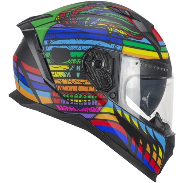 Casco Moto Integrale CGM 311X BLAST SKULL Nero Blu Rosso opaco