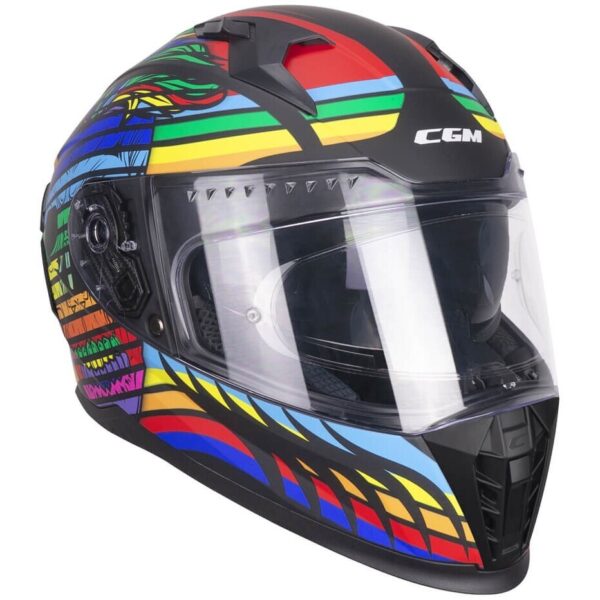 Casco Moto Integrale CGM 311X BLAST SKULL Nero Blu Rosso opaco