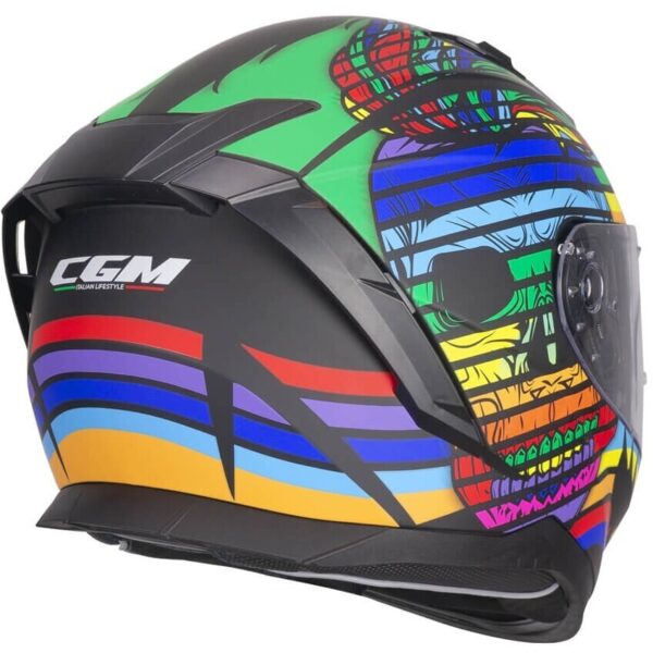 Casco Moto Integrale CGM 311X BLAST SKULL Nero Blu Rosso opaco