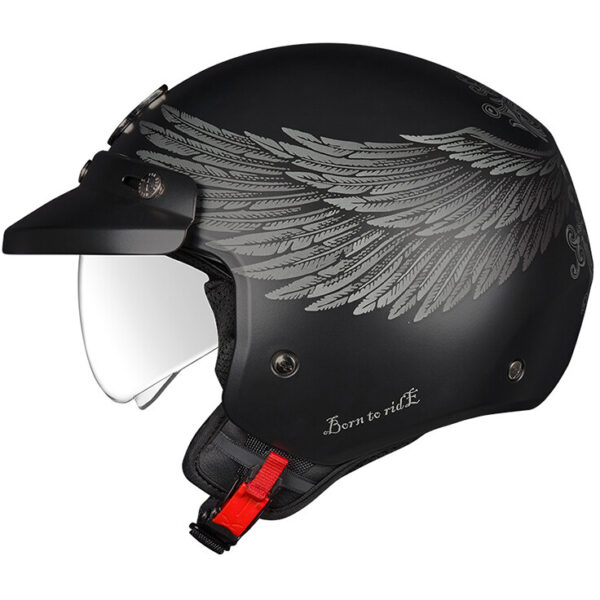 Casco Moto Jet Nexx Y.10 EAGLE RIDER Nero Grigio Opaco