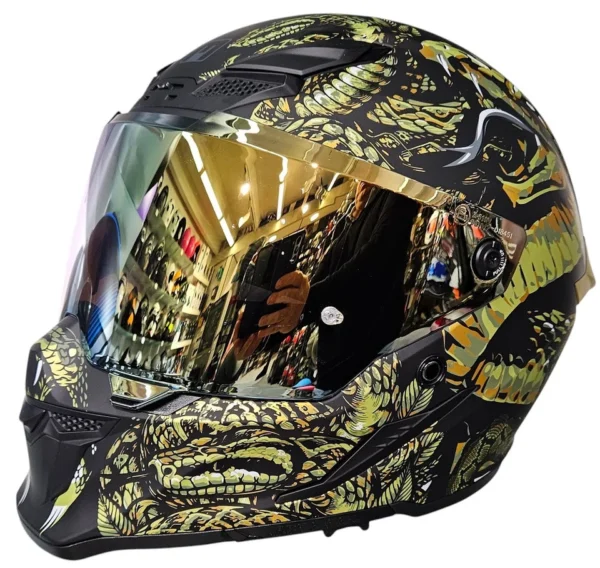 CASCO MOTO INTEGRALE MPH BLADE E22.06 GRAFICA COBRA OPACO PINLOCK