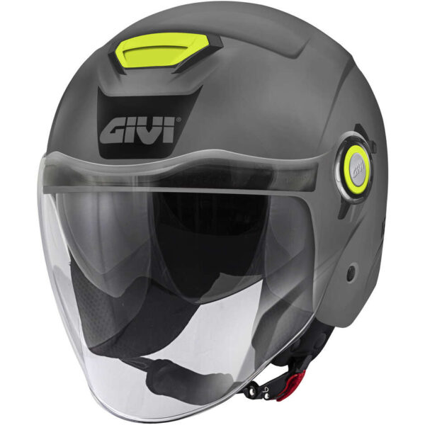 Casco Moto Scooter Jet Givi 12.5B Grigio Lucido Giallo