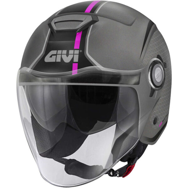 Casco Moto Jet Givi 12.5F GRAPHIC TOUCH Titanio Opaco/Rosa