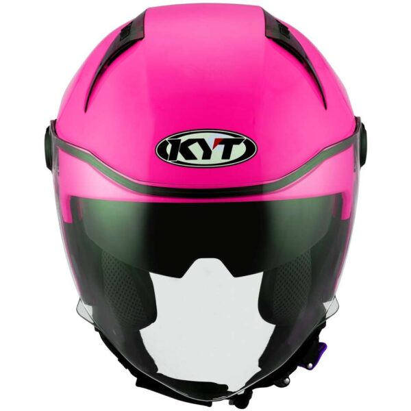 CASCO MOTO JET KYT D-CITY PLAIN FUCSIA FLUO LUCIDO