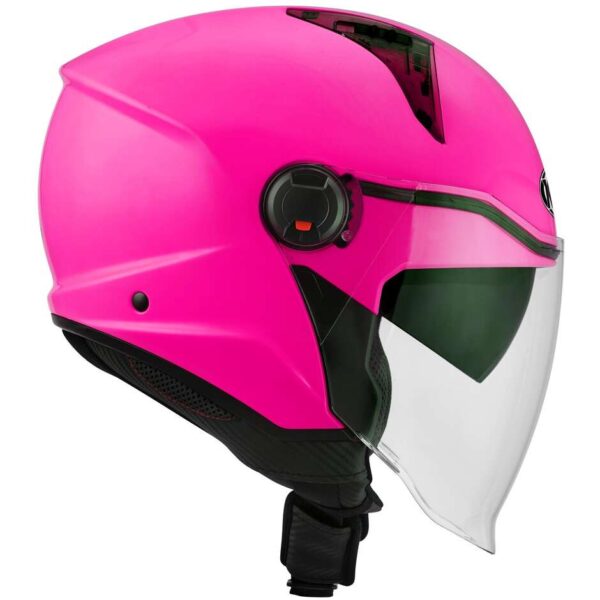 CASCO MOTO JET KYT D-CITY PLAIN FUCSIA FLUO LUCIDO