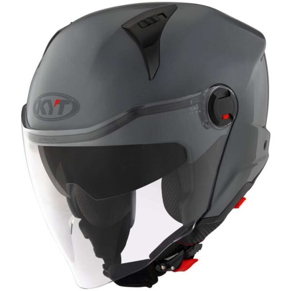 CASCO MOTO JET KYT D-CITY PLAIN GRIGIO LUCIDO