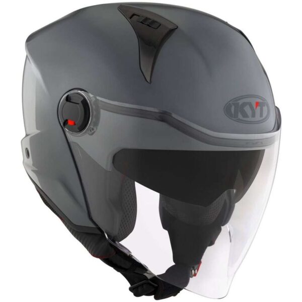 CASCO MOTO JET KYT D-CITY PLAIN GRIGIO LUCIDO