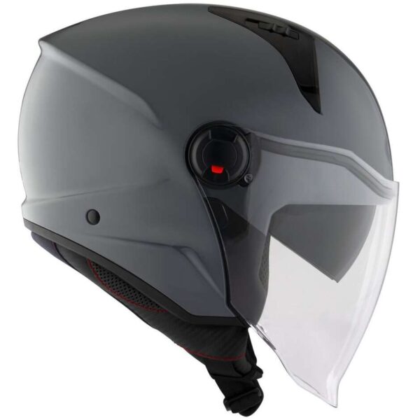 CASCO MOTO JET KYT D-CITY PLAIN GRIGIO LUCIDO