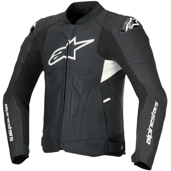Giubbotto Moto Pelle Alpinestars DUSK AIRFLOW Nero/Bianco