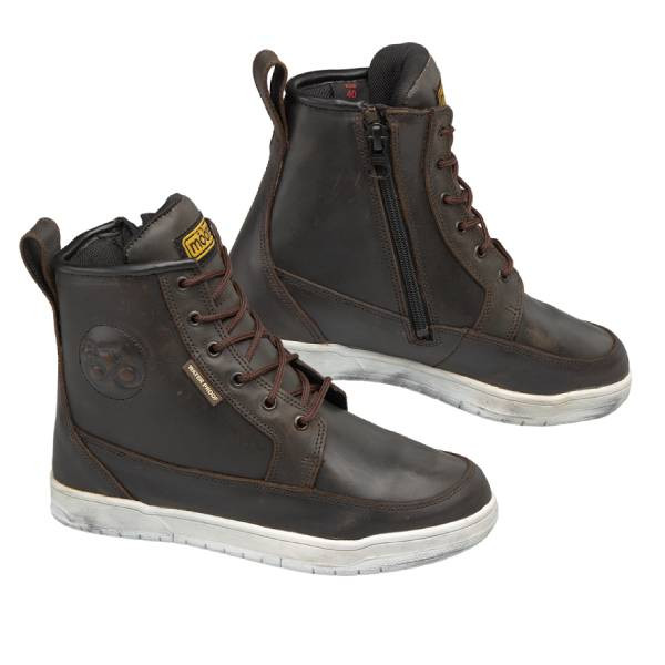 Scarpe Moto Moore  Marrone WP Con Cerniera Laterale