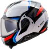 Casco Moto Modulare P/J LS2 FF910 ADVANT II TRIPLE Bianco/Blue/Rosso