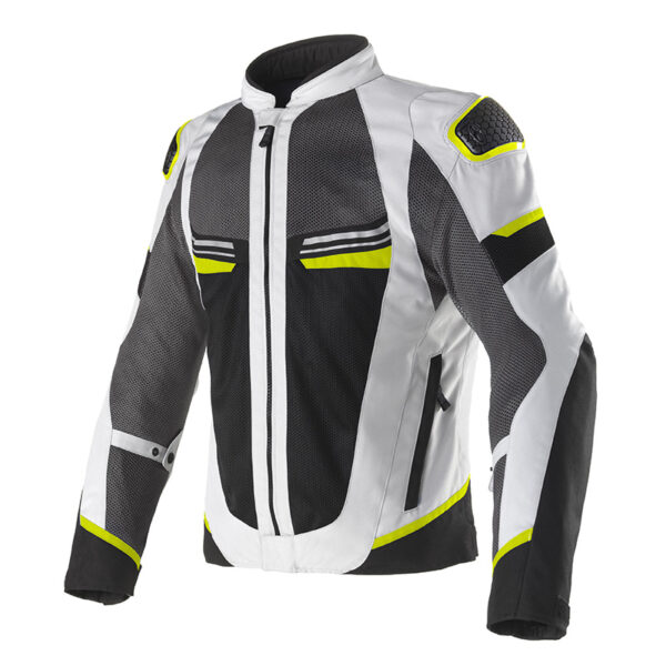 Giacca Moto Clover Uomo Airjet 6 Grigio Giallo