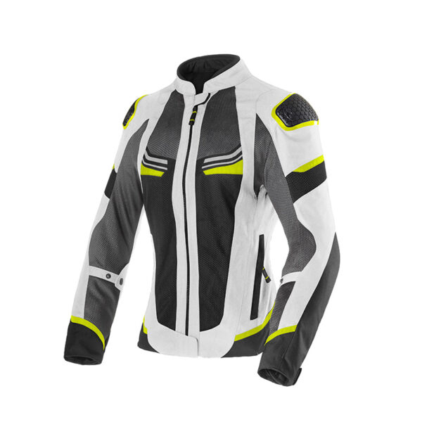 Giacca Moto Donna Clover Airjet 6 Grigio Giallo