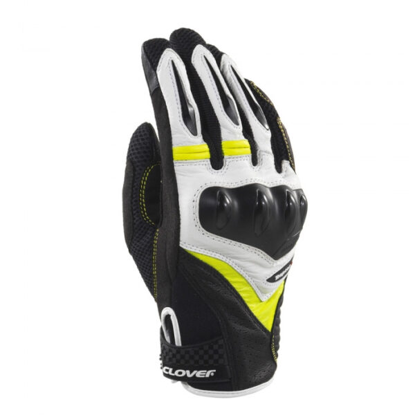 Guanti Moto Clover Raptor 3 Nero Bianco Giallo