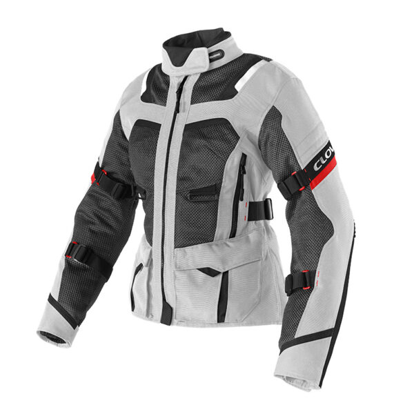 Giacca Moto Donna Clover Ventouring 4 Wp Grigio