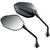 Coppia Specchietti Moto Lampa Modello Borg da 10mm Nero