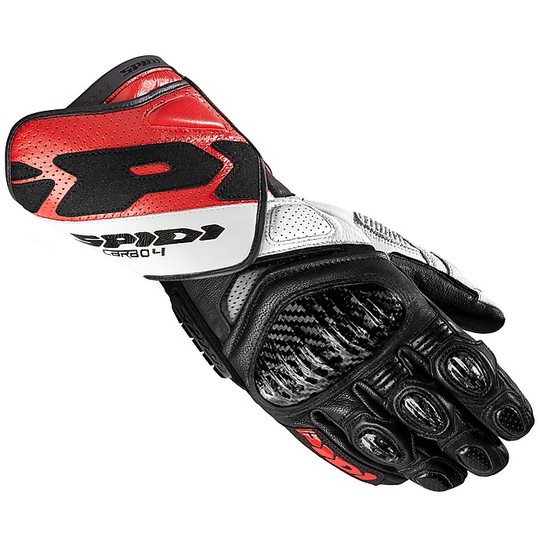 Guanti Moto In Pelle Racing Spidi CARBO 4 Rosso