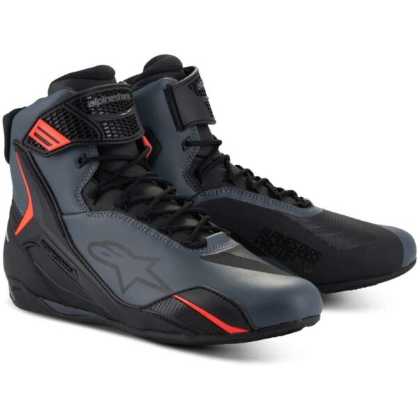 Scarpe Moto Alpinestars FASTER-4 Nero Grigio Rosso Fluo