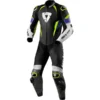 Tuta Moto Pelle Intera Estiva Rev'it Triton Blu Giallo Fluo