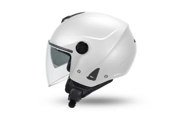 CASCO MOTO UFO JET NIXIE DOPPIA VISIERA BIANCO LUCIDO