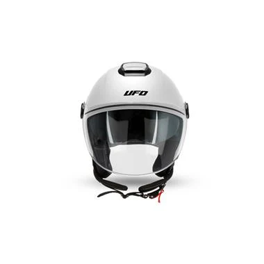 CASCO MOTO UFO JET NIXIE DOPPIA VISIERA BIANCO LUCIDO