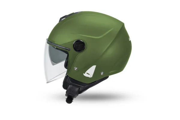 CASCO MOTO UFO JET NIXIE DOPPIA VISIERA VERDE OPACO