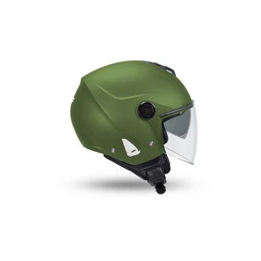 CASCO MOTO UFO JET NIXIE DOPPIA VISIERA VERDE OPACO