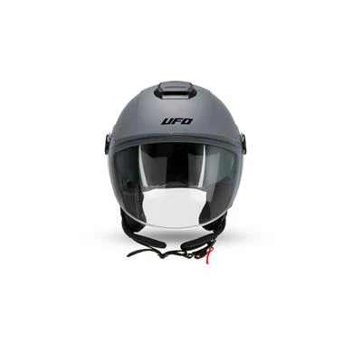 CASCO MOTO UFO JET NIXIE DOPPIA VISIERA GRIGIO LUCIDO