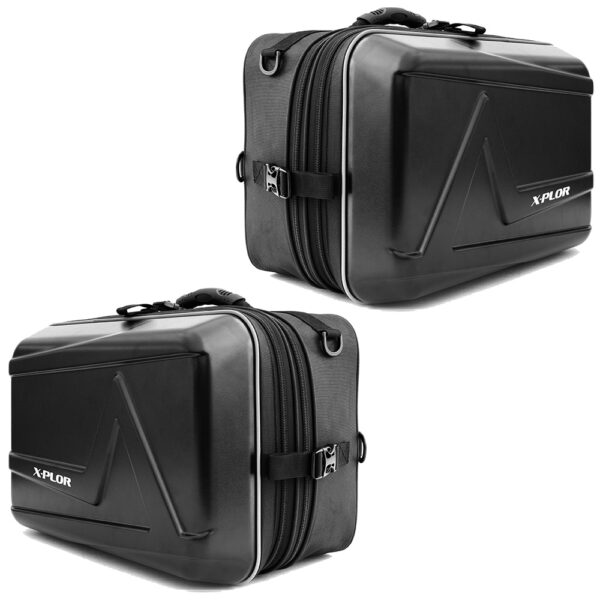 COPPIA BORSE SEMI RIGIDE X PLOR NERO OPACO 25 LITRI