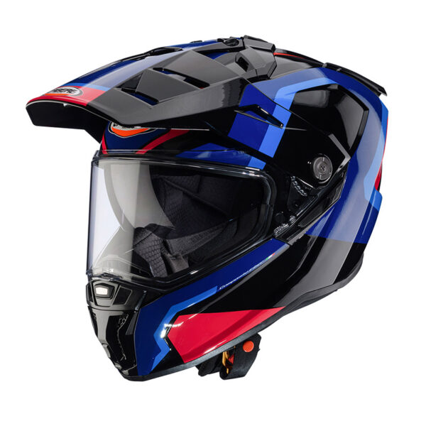 Casco Moto Caberg Tanami Scram Blu Rosso