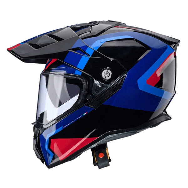 Casco Moto Caberg Tanami Scram Blu Rosso
