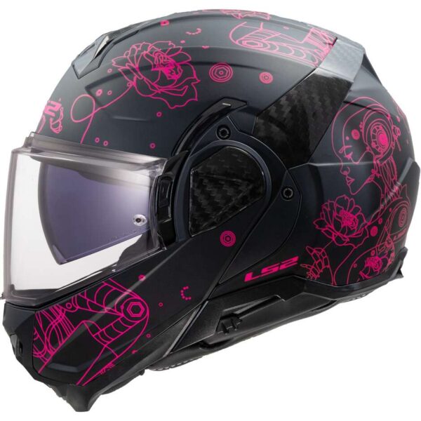 Casco Moto Modulare P/J LS2 FF910 ADVANT II SOPHIA Nero Rosa