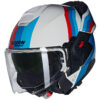 Casco Moto Modulare P/J Nolan N120-1 LINEO 347 Bianco Blu Rosso