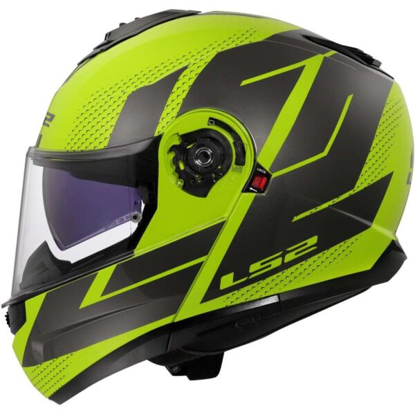 Casco Moto Modulare P/J LS2 FF908 STROBE II CODE Giallo Fluo Grigio