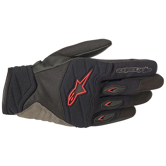 Guanti Moto In Tessuto Alpinestars SHORE Nero Rosso