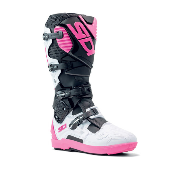 Stivali Moto Sidi Crossfire 3 SRS Nero Bianco Rosa