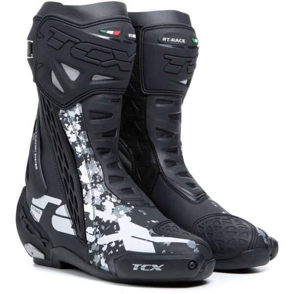 Stivali Moto Racing Tcx 7669 RT-RACE Nero Bianco Grigio