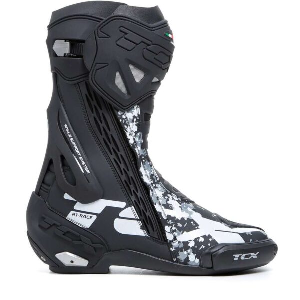 Stivali Moto Racing Tcx 7669 RT-RACE Nero Bianco Grigio